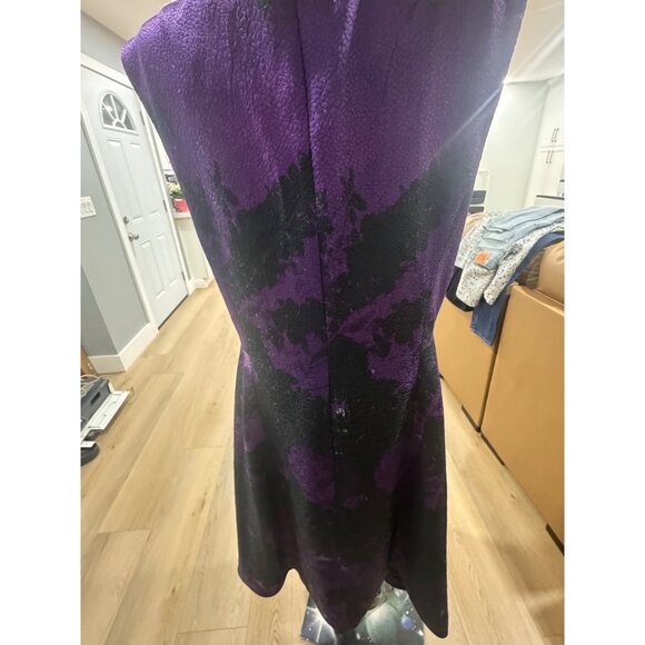 Natori Abstract Fleur Purple & Black Textured Sleeveless Dress Size 14 NWT - Picture 2 of 9